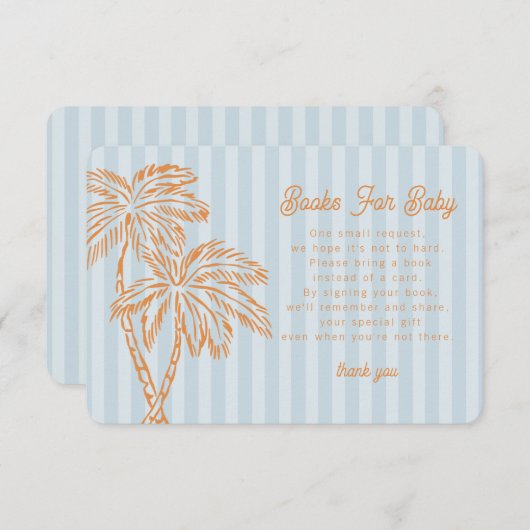 Blue Palm Springs Pastel Boeken voor Baby Insert Informatiekaartje (Voorkant / Achterkant)
