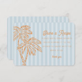 Blue Palm Springs Pastel Strand Deel Receptkaart Informatiekaartje (Voorkant / Achterkant)