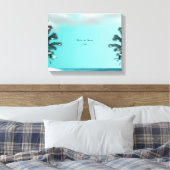 Blue Palm Tree Gastenboek Alternatief Canvas Afdruk (Insitu (Slaapkamer))