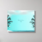 Blue Palm Tree Gastenboek Alternatief Canvas Afdruk (Voorkant)