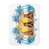 Blue Palm Tree Graphic Group Magneet (Verticaal)