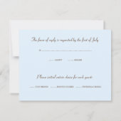 Blue Palm Tree RSVP Weddenschapskaart (Achterkant)