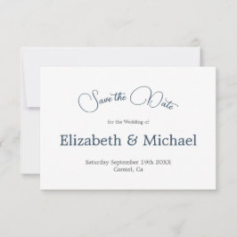 Blue Palm Tree Waterverf Wedding Save the Date