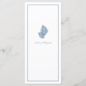 Blue Palm Wedding Gepersonaliseerd Bord Menu Kaart (Achterkant)
