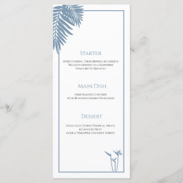Blue Palm Wedding Gepersonaliseerd Bord Menu Kaart