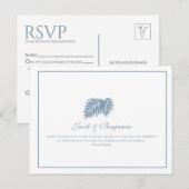 Blue Palm Wedding RSVP-Briefkaart Briefkaart (Voorkant / Achterkant)