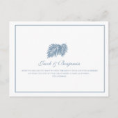 Blue Palm Wedding RSVP-Briefkaart Briefkaart (Voorkant)