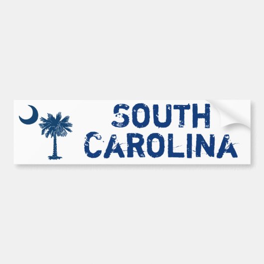 Blue Palmetto South Carolina Bumpersticker (Voorkant)