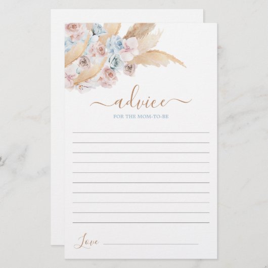 Blue Pampas Grass Advice voor moeder om kaart te w (Voorkant / Achterkant)