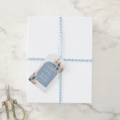 Blue Pampas Grass Baby shower Boy Gift Label Cadeaulabel (Met Touw)
