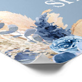 Blue Pampas Grass Baby shower Boy Welkomstbord Poster (Hoek)