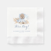 Blue Pampas Grass Boho Beer Baby shower Napkins Servet (Voorkant)