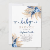 Blue Pampas Grass Boy Baby shower Kaart (Voorkant)