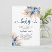 Blue Pampas Grass Boy Baby shower Kaart (Staand voorkant)