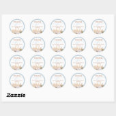 Blue Pampas Grass Boy Baby shower Ronde Sticker (Vel)