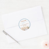 Blue Pampas Grass Boy Baby shower Ronde Sticker (Envelop)