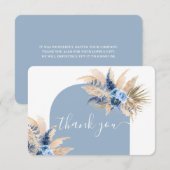 Blue Pampas Grass Boy bedankje Bedankkaart (Voorkant / Achterkant)