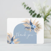 Blue Pampas Grass Boy bedankje Bedankkaart (Staand voorkant)