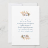 Blue Pampas Grass Boy Bunny Rabbit Baby shower Kaart (Achterkant)