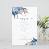 Blue Pampas Grass Boy Menu Kaart (Staand voorkant)