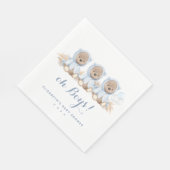 Blue Pampas Grass Triplet Beer Baby shower Napkins Servet (Hoek)