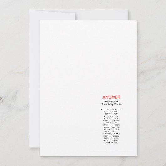 Blue Panda Baby shower Game Size-uitnodiging Kaart (Achterkant)