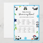 Blue Panda Baby shower Game Size-uitnodiging Kaart (Voorkant / Achterkant)