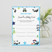 Blue Panda Baby shower Game Size-uitnodiging Kaart (Staand voorkant)