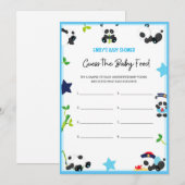 Blue Panda Baby shower Game Size-uitnodiging Kaart (Voorkant / Achterkant)