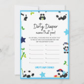 Blue Panda Baby shower Game Size-uitnodiging Kaart (Voorkant)