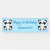 Blue Panda Beer Birthday Party Spandoek (Horizontaal)