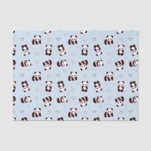 Blue Panda Heart Tissue Paper Tissuepapier