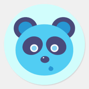 Blue Panda Ronde Sticker