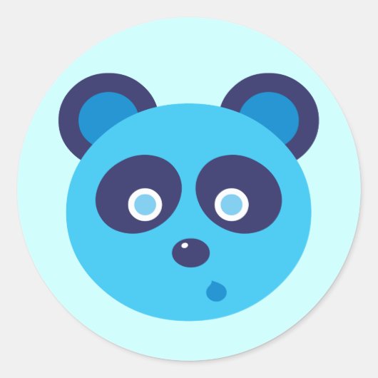 Blue Panda Ronde Sticker (Voorkant)