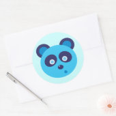 Blue Panda Ronde Sticker (Envelop)