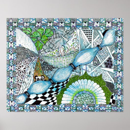 Blue Panda World Print (Voorkant)