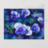 Blue Pansies Pansy Bloemen Bloemen Liefde Briefkaart (Voorkant)