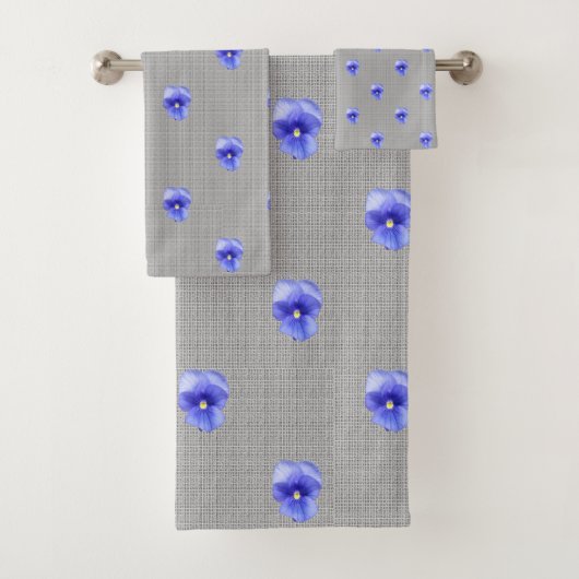Blue Pansy Bad Handdoek (Insitu)