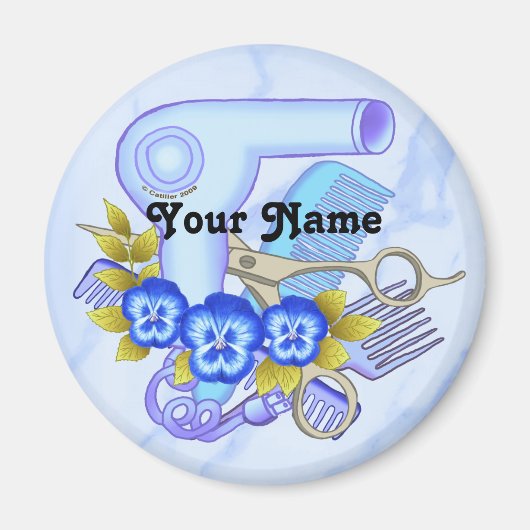 Blue Pansy Beautician Magneet (Voorkant)