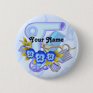 Blue Pansy Beautician Ronde Button 5,7 Cm