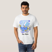 Blue Pansy Beautician T-shirt (Voorkant volledig)