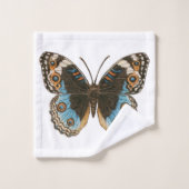 Blue Pansy Butterfly Bad Handdoek (Wasdoekje)