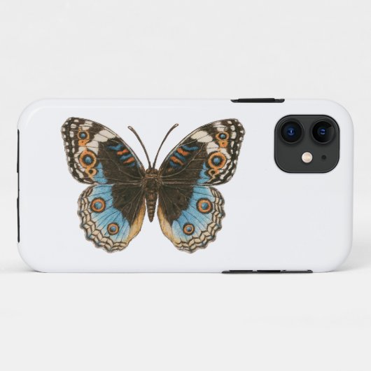 Blue Pansy Butterfly Case-Mate iPhone Case (Achterkant (horizontaal))