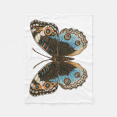 Blue Pansy Butterfly Fleece Deken (Voorkant)