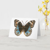 Blue Pansy Butterfly Kaart (Gele Bloem)