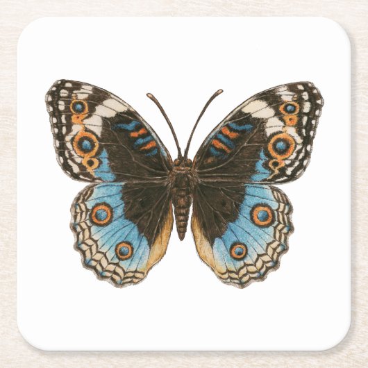 Blue Pansy Butterfly Kartonnen Onderzetters (Voorkant)
