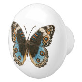 Blue Pansy Butterfly Keramische Knop (Rechts)