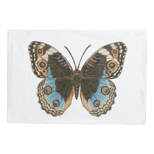 Blue Pansy Butterfly Kussensloop (Achterkant)