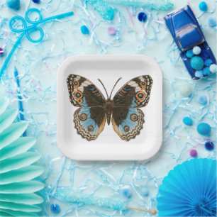 Blue Pansy Butterfly Papieren Bordje