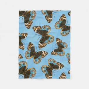 Blue Pansy Butterfly patroon Fleece Deken